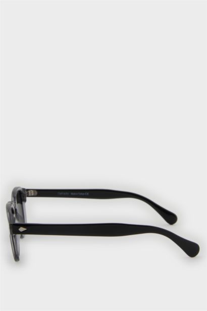 Erkek Yuvarlak Gri Plastik Çerçeve Siyah Cam Polarize Güneş Gözlüğü