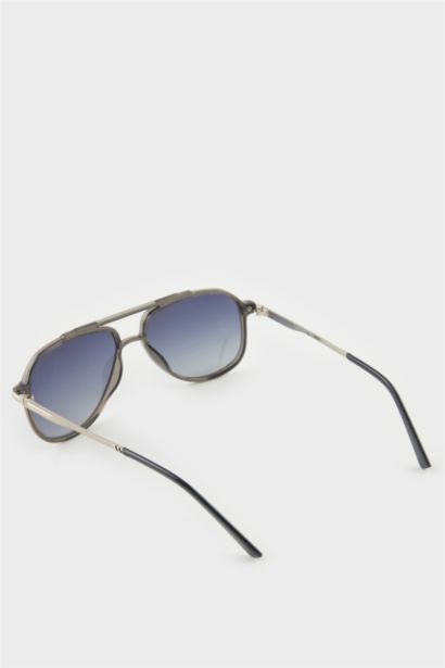 Erkek Oval Büyük Siyah Metal Çerçeve Siyah Cam Polarize Güneş Gözlüğü