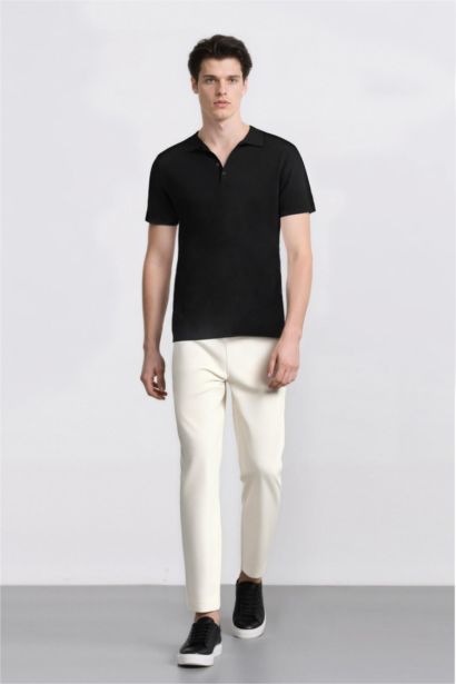 Loose Comfortable Fit Wide Leg Cotton Trousers