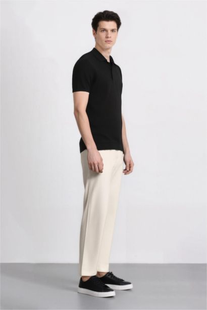 Loose Comfortable Fit Wide Leg Cotton Trousers