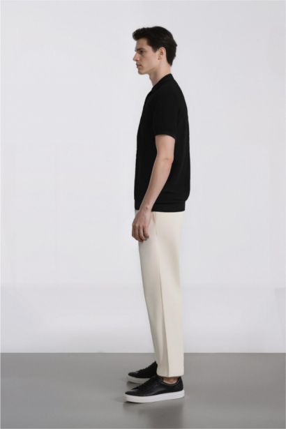 Loose Comfortable Fit Wide Leg Cotton Trousers