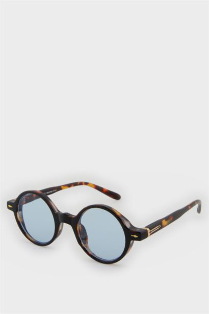 Kadın Yuvarlak Şeffaf Plastik Çerçeve Degrade Cam UV Güneş Gözlüğü