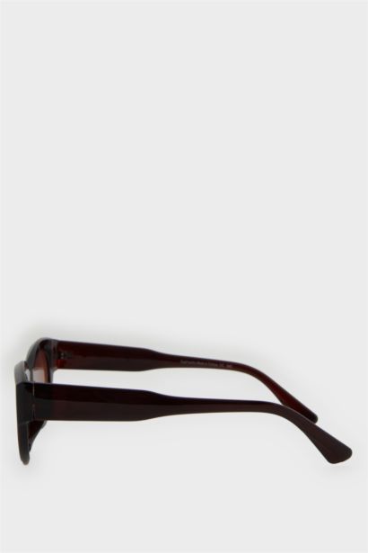 Kadın Oval Koyu Kahve Plastik Çerçeve Koyu Kahve Cam UV Güneş Gözlüğü