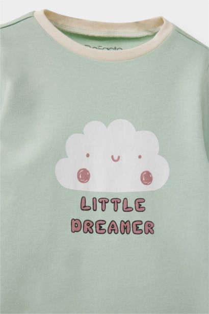 Baby Girl Printed Top Bottoms 4 Piece Pajama Set