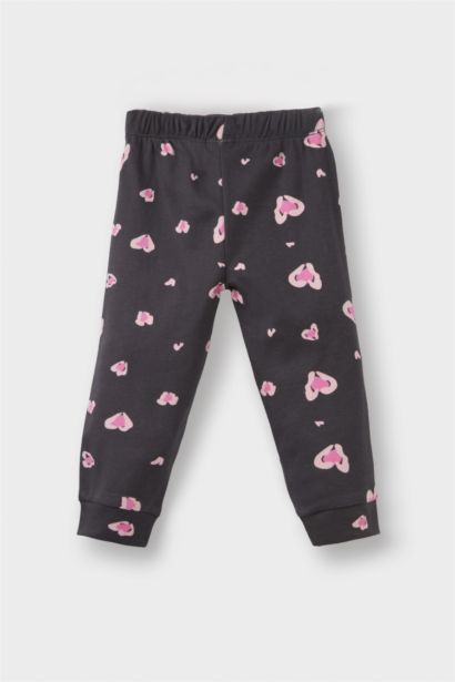 سيت بجامة بيبي بناتي بطبعة قلب - قطعتين