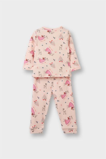 Baby Girl Animal Print Long Sleeve 2 Piece Pajama Set