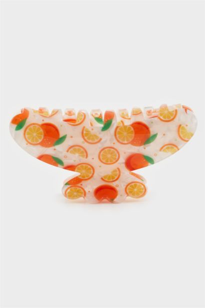 Woman Orange Hair Clip