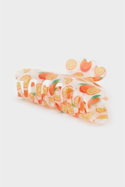 Woman Orange Hair Clip