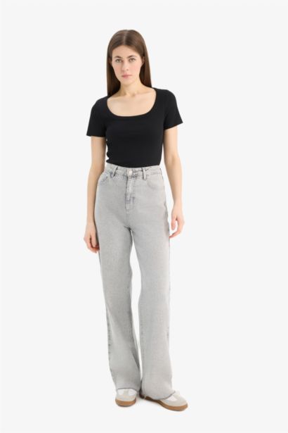 Slim Fit Crew Neck Basic Ribbed Camisole T-Shirt