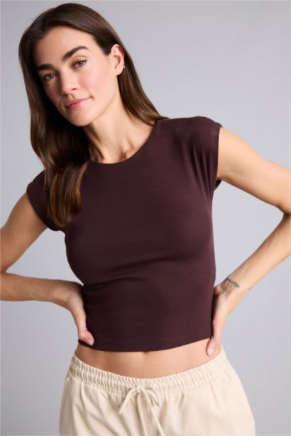 Slım Fıt Basıc Modal Tişört