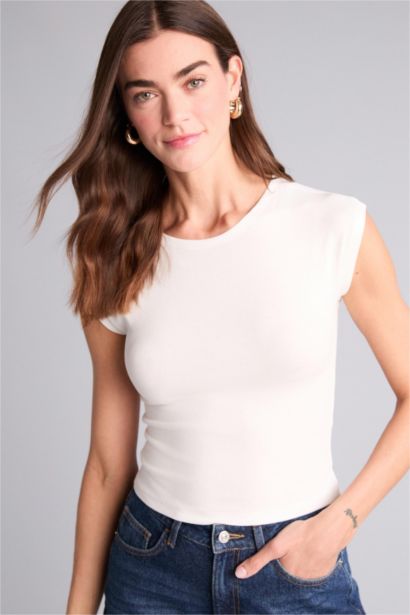 Slim Fit Crew Neck Basic Modal T-Shirt