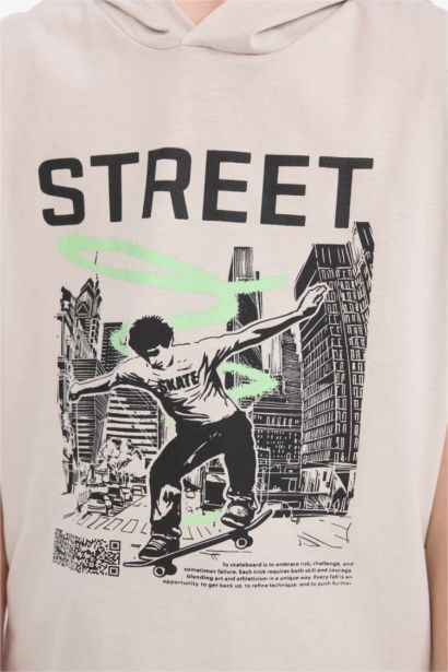 Débardeur à capuche avec imprimé pour garçon