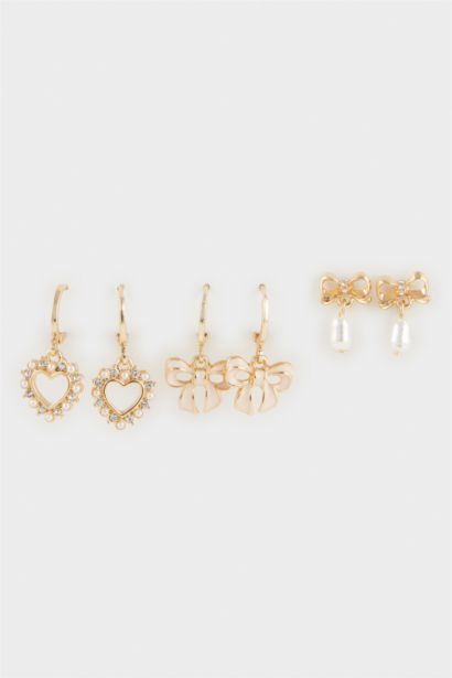 Lot de 3 paires de Boucles d’oreilles dorées pour femme
