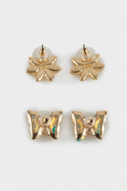 Woman 2 Piece Gold Earrings