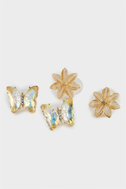 Woman 2 Piece Gold Earrings