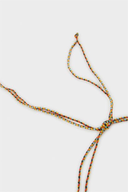 Woman Colorful Rope Charm Bracelet