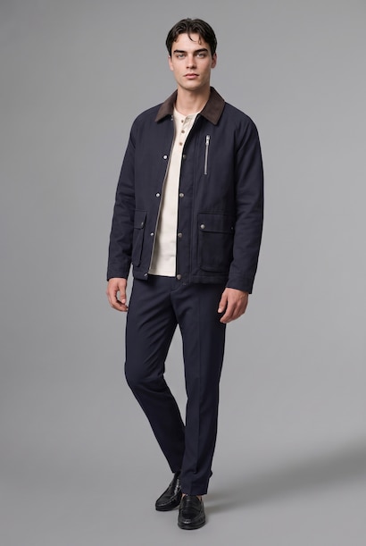 Zipper Polo Collar Puffer Jacket