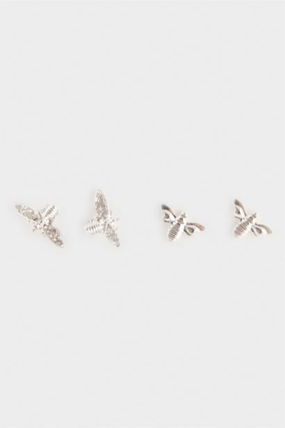 Woman 2 Piece Silver Earrings