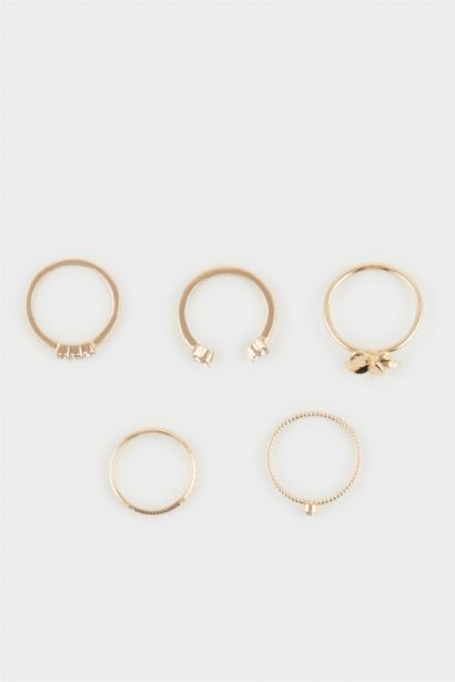 Kadın 5'li Gold Yüzük