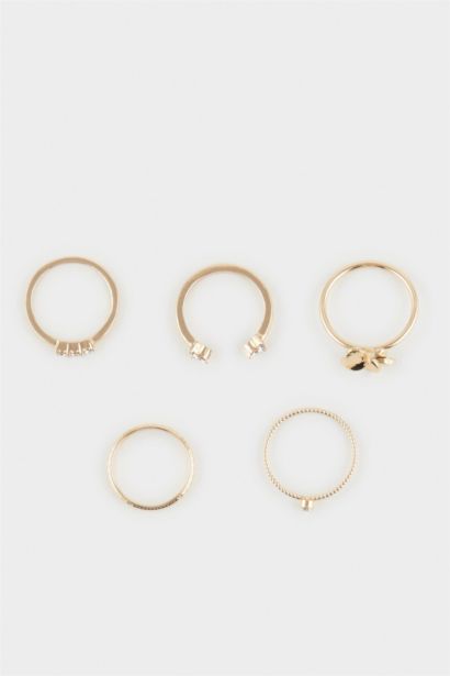 Kadın 5'li Gold Yüzük