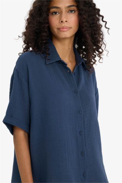 قميص نص ردن موسلين قصة عادية