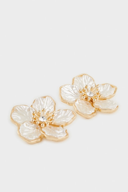 Woman Flower Gold Earrings