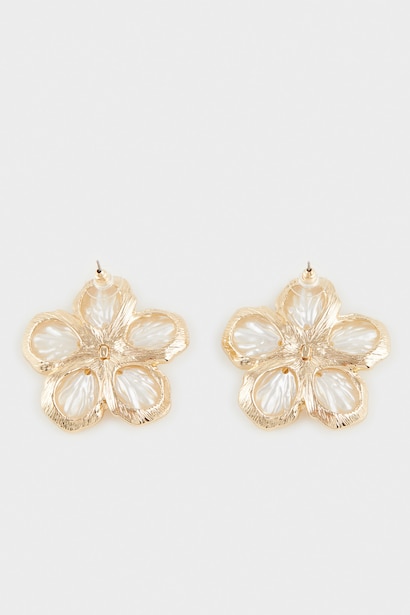 Woman Flower Gold Earrings