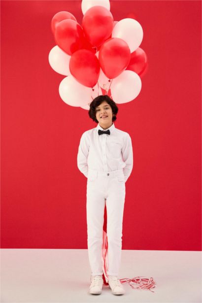 Boy Standard Leg Gabardine White Trousers