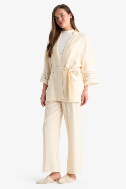 Pantalon droit avec détails de poches Coupe régulière