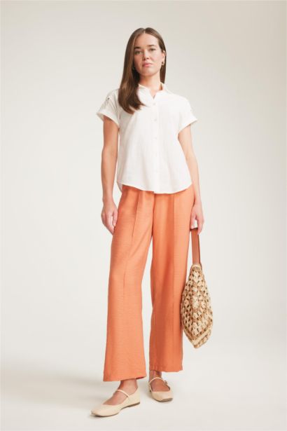 Straight Fit Regular Hem Trousers