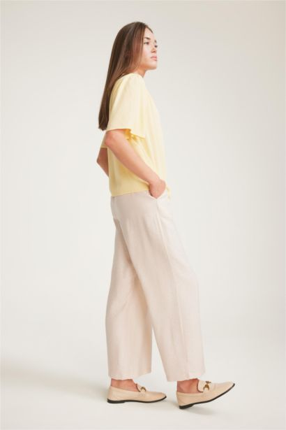 Straight Fit Wide Leg Trousers