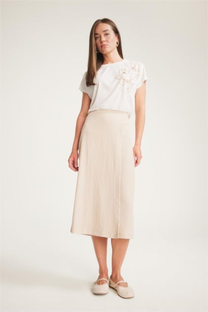 Regular Fit Basic Midi Skirt