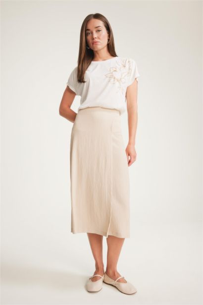 Regular Fit Basic Midi Skirt