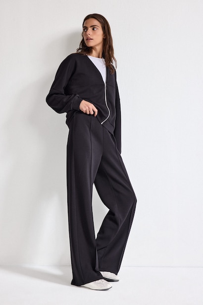 Straight Fit Straight Leg Modal Trousers