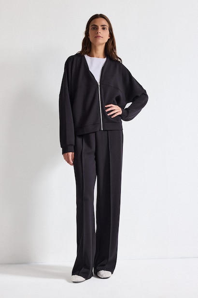 Straight Fit Straight Leg Modal Trousers