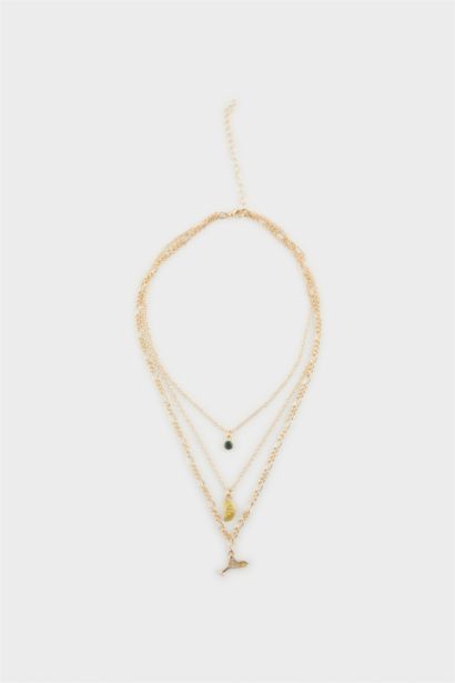 Woman 3 Piece Gold Necklace