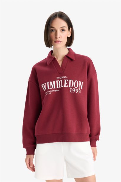 Relax Fit Printed Long Sleeve Sweatshirt