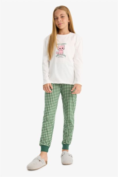 Girl Printed Top Bottoms 2 Piece Pajama Set