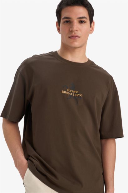 Cotton Boxy Fit Printed Back T-Shirt