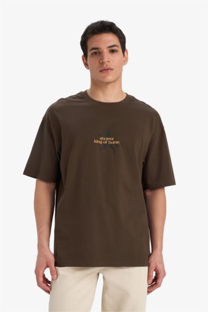 Cotton Boxy Fit Printed Back T-Shirt