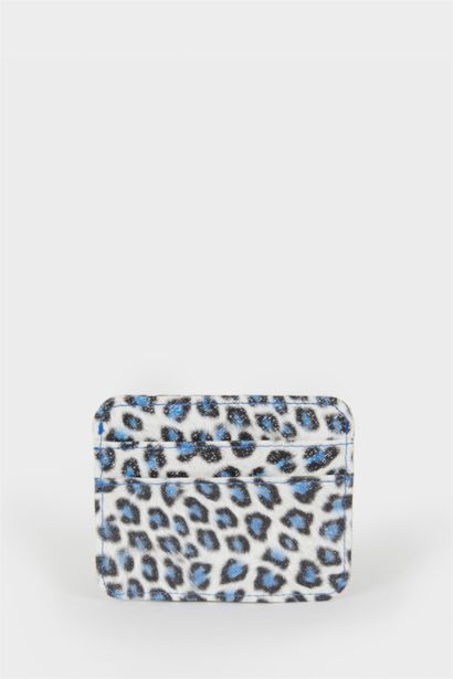 Woman Patterned Faux Leather Card Holder