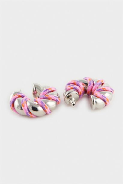 Afra x DeFacto Pink Rope Detailed Gold Earrings