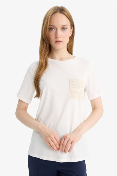 Regular Fit Crew Neck Cotton Short Sleeve T-Shirt