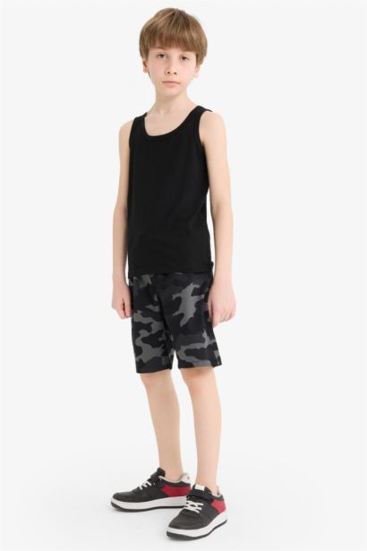 Boy Regular Fit Camouflage Patterned Shorts