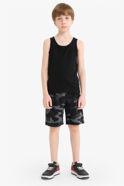 Boy Regular Fit Camouflage Patterned Shorts