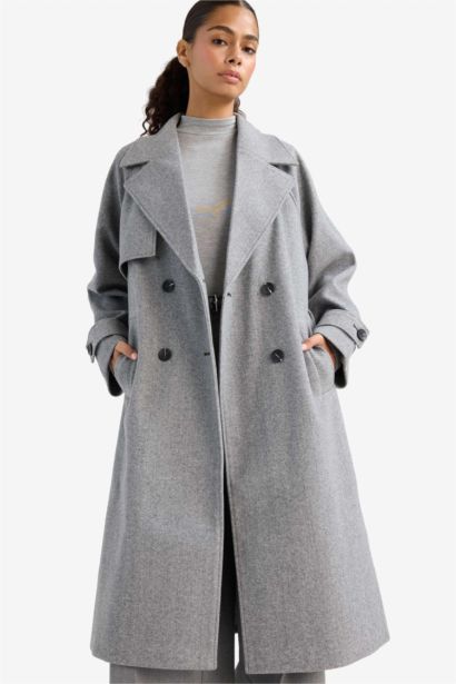 Regular Fit Button Down Cachet Long Coat