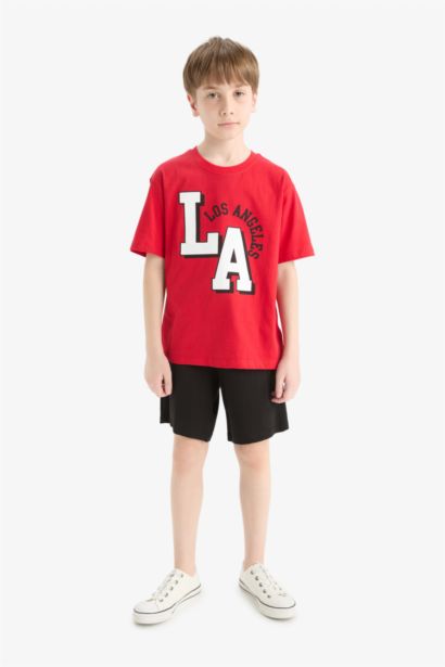 Ensemble T-shirt imprimé à manches courtes et Short pour garçon