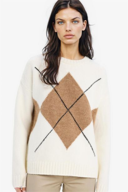 Oversize Fit Basic Crew Neck Knitwear Pullover