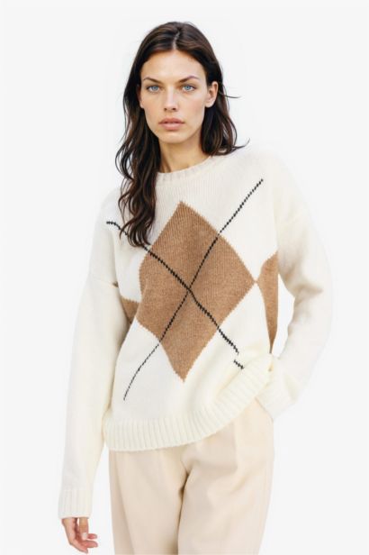 Oversize Fit Basic Crew Neck Knitwear Pullover