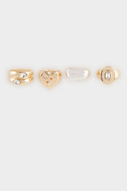 Woman 4 Piece Thick Gold Ring